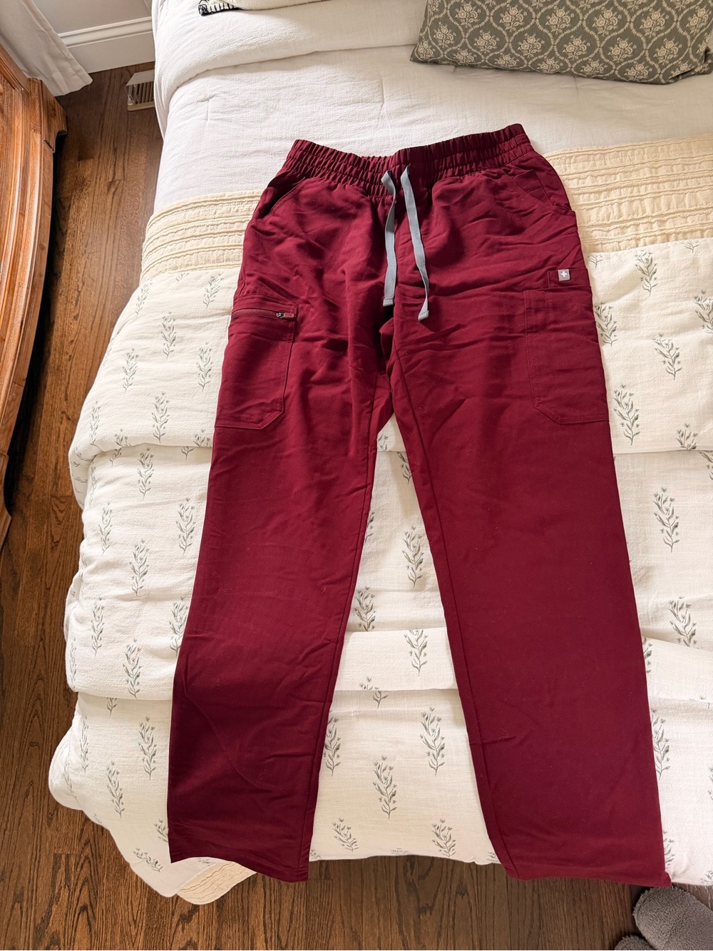 Figs Burgundy Drawstring Jogger Pants